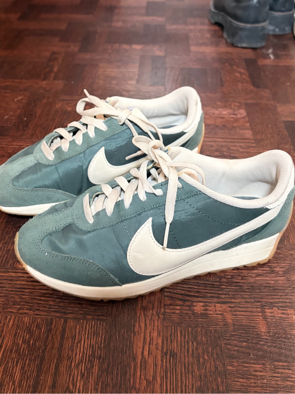 Nike Men’s Low-Top Sneakers in Teal and Cream